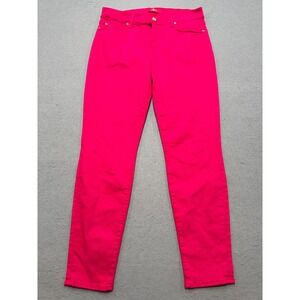 7 For All Mankind Jeans Womens 30 Hot Pink Denim Skinny Fit Tapered Leg Low Rise